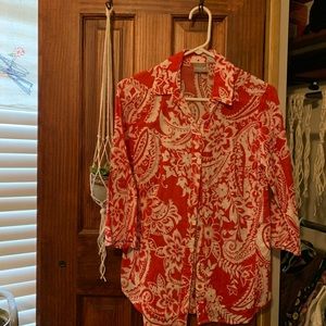 long sleeve see thru chicos blouse/beach cover up